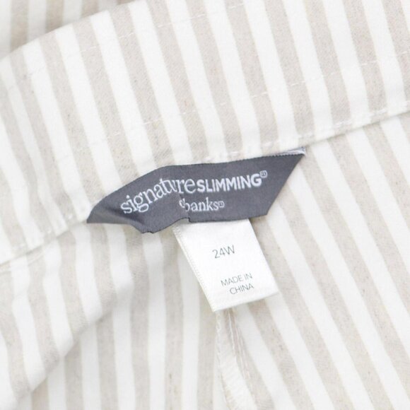 NWT Cj Banks Slimming Plus Size Ankle Perfect Pants 5501 24W Brown Ivory Stripe - Picture 5 of 7